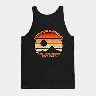 Outdoor Showers Are Underrated Est 2023 Funny Hiking Gifts Tank Top